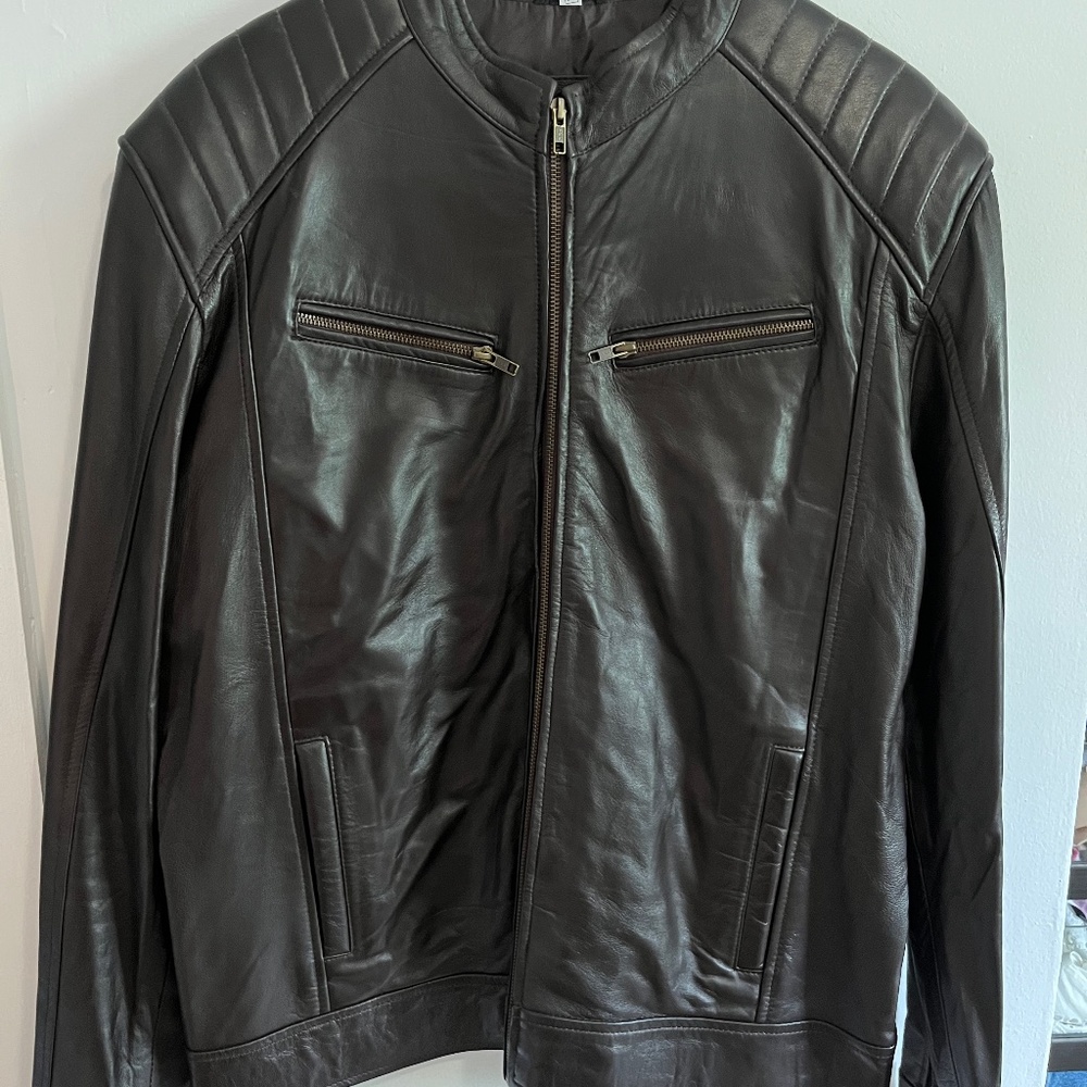 Mens real leather jacket XL